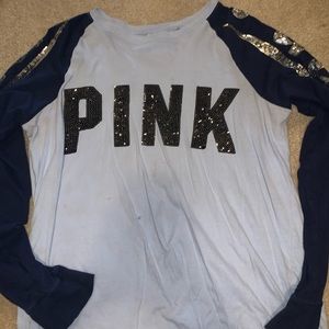 PINK long sleeve shirt with sequence writing